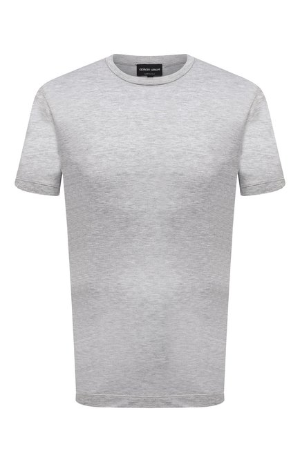 Мужская футболка из вискозы GIORGIO ARMANI серого цвета по цене 35550 руб., арт. 3KSM58/SJYBZ | Фото 1