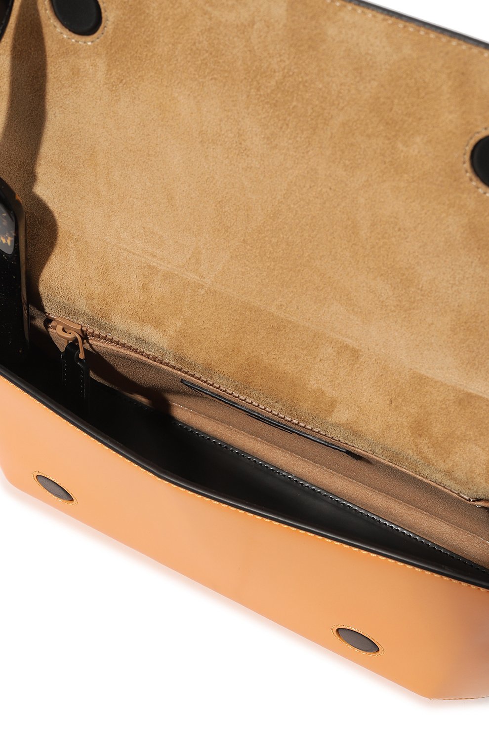Женская сумка studio MLOUYE оранжевого цвета, арт. 10-011-089 | Фото 5 (Сумки-технические: Сумки через плечо; Размер: medium; Материал: Натуральная кожа)