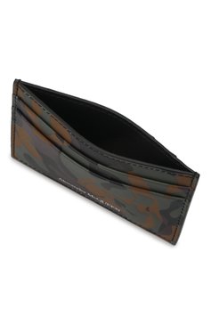 Мужской кожаный футляр для кредитных карт ALEXANDER MCQUEEN хаки цвета, арт. 602144/1AAEN | Фото 3 (Материал: Натуральная кожа)