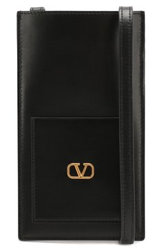 Кожаный чехол для iphone VALENTINO черного цвета, арт. TY0P0R52/XBX | Фото 4 (Женское Кросс-КТ: Кожа iPhone; Материал: Кожа)