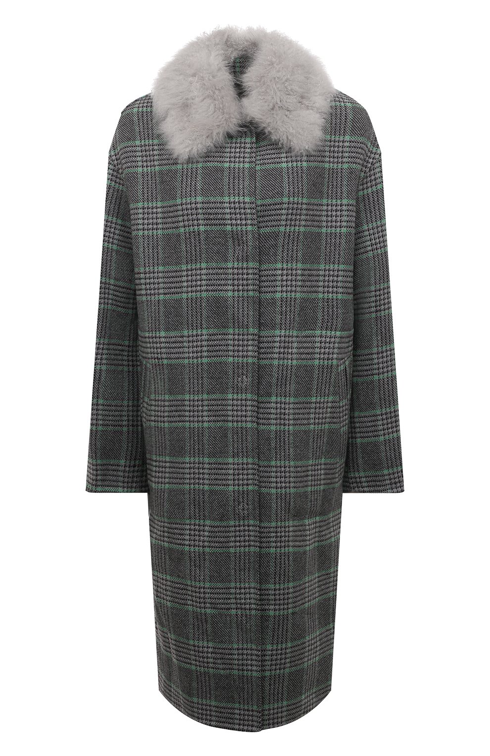 Женское темно-серое пальто из шерсти и кашемира MANZONI24 купить в ...