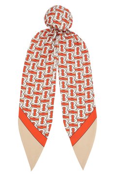 Женская шелковый платок для волос BURBERRY оранжевого цвета, арт. 8011108 | Фото 1 (Материал: Текстиль, Шелк; Статус проверки: Проверена категория)