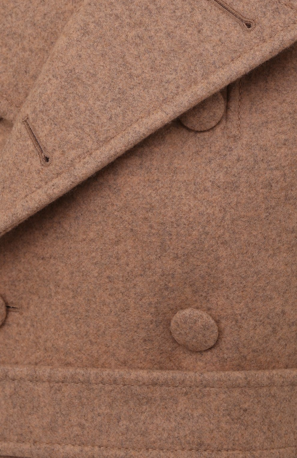 Женское шерстяное пальто JIL SANDER бежевого цвета, арт. JSWT415124-WT200100 | Фото 5 (Материал внешний: Шерсть; Рукава: Длинные; Длина (верхняя одежда): До середины бедра; Материал подклада: Вискоза; Стили: Минимализм; 1-2-бортные: Двубортные)