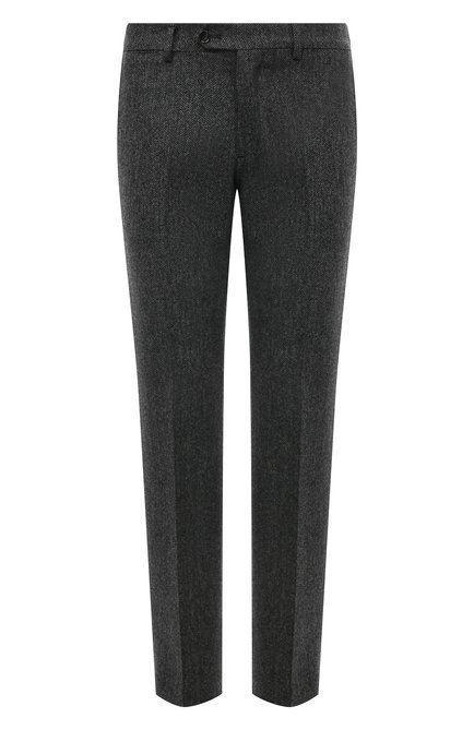 Мужские шерстяные брюки ANDREA CAMPAGNA серого цвета, арт. SC/1/AM1513 | Фото 1 (Материал сплава: Проставлено; Длина (брюки, джинсы): Стандартные; Драгоценные камни: Проставлено; Материал внешний: Шерсть)