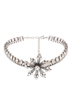 Женское колье SAINT LAURENT серебряного цвета, арт. 671364/Y1526 | Фото 1 (Материал: Металл)