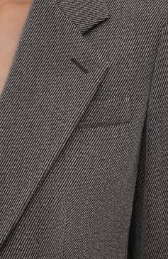 Женский шерстяной жакет GIORGIO ARMANI серого цвета, арт. 1WHGG0NP/T02MV | Фото 5 (Материал внешний: Шерсть; Рукава: Длинные; Случай: Повседневный; Длина (для топов): Стандартные; 1-2-бортные: Однобортные; Женское Кросс-КТ: Жакет-одежда; Материал подклада: Шелк; Стили: Кэжуэл)