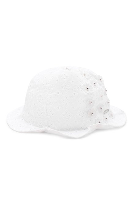 Детская соломенная шляпа IL TRENINO белого цвета, арт. 19 8328/E0 | Фото 1 (Материал: Хлопок, Текстиль; Статус проверки: Проверено, Проверена категория)