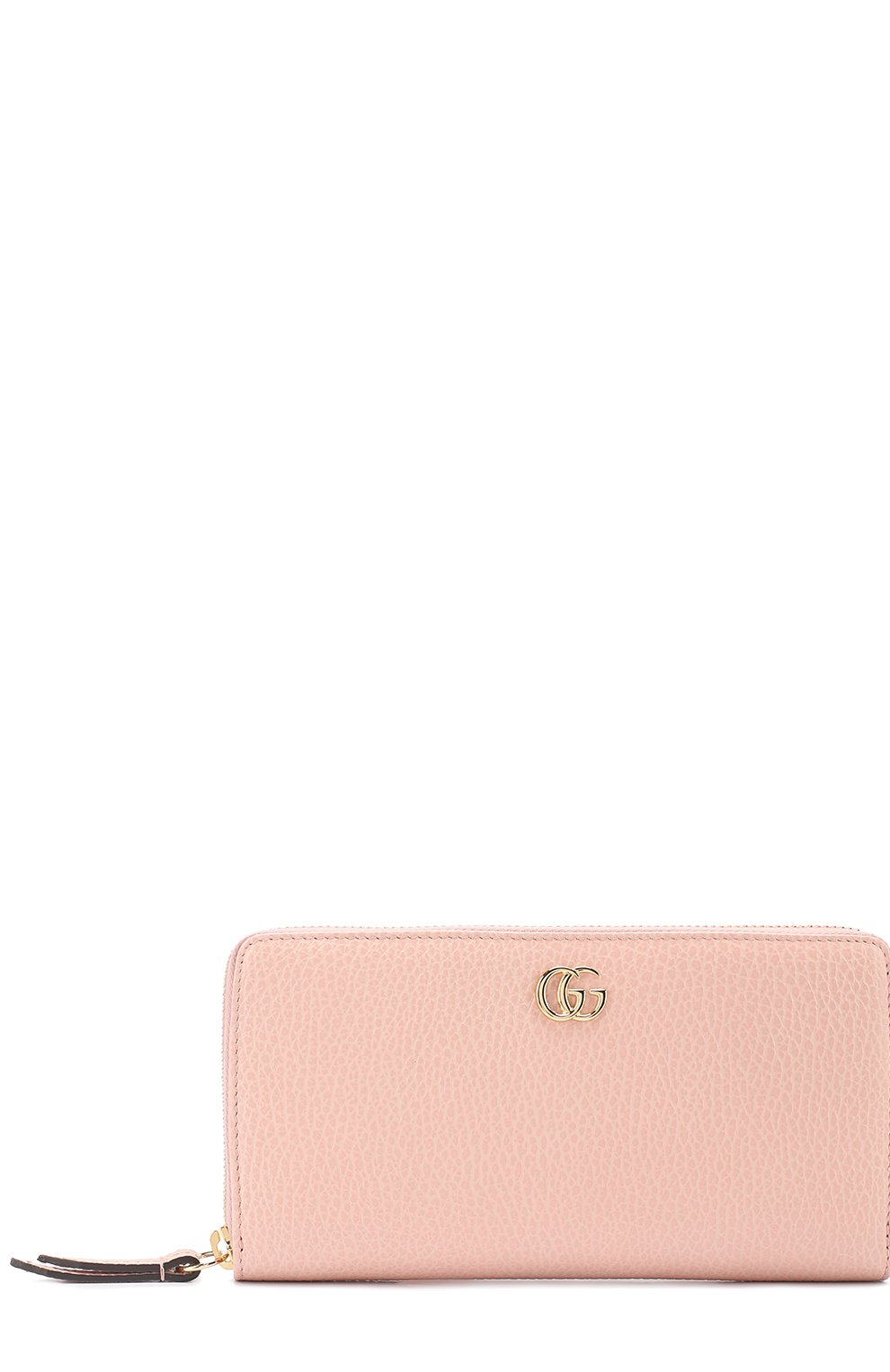 Женские кожаное портмоне на молнии с логотипом бренда GUCCI розового цвета, арт. 456117/CA00G | Фото 1 (Материал: Натуральная кожа; Застежка: Молния; Статус проверки: Проверена категория)