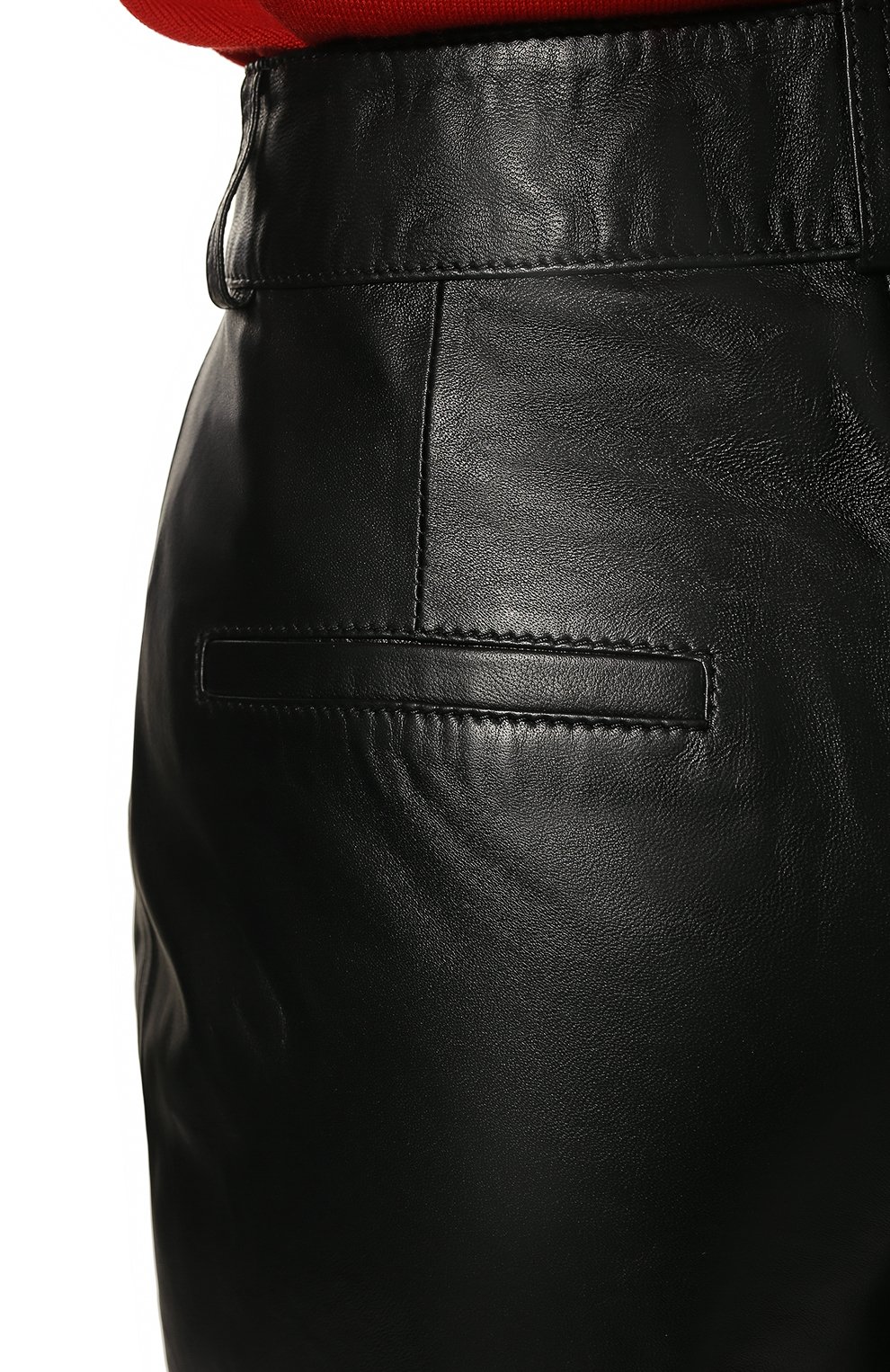 Женские кожаные брюки CHAUD STUDIO черного цвета, арт. KATETROUSERS22 | Фото 5 (Стили: Гламурный; Длина (брюки, джинсы): Стан дартные; Женское Кросс-КТ: Брюки-одежда; Силуэт Ж (брюки и джинсы): Прямые; Материал внешний: Натуральная кожа)