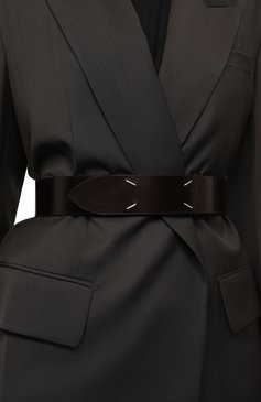 Ж�енский кожаный ремень MAISON MARGIELA темно-коричневого цвета, арт. SA1TP0006/P3827 | Фото 2 (Материал: Натуральная кожа; Кросс-КТ: Широкие)