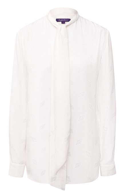 Женская блузка из вискозы и шелка RALPH LAUREN белого цвета по цене 219500 руб., арт. 290815671 | Фото 1