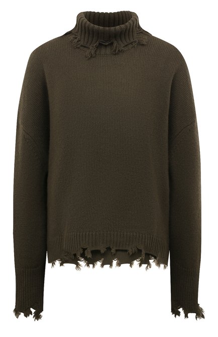 Женский кашемировый свитер ADDICTED хаки цвета по цене 59900 руб., арт. MK890 | Фото 1