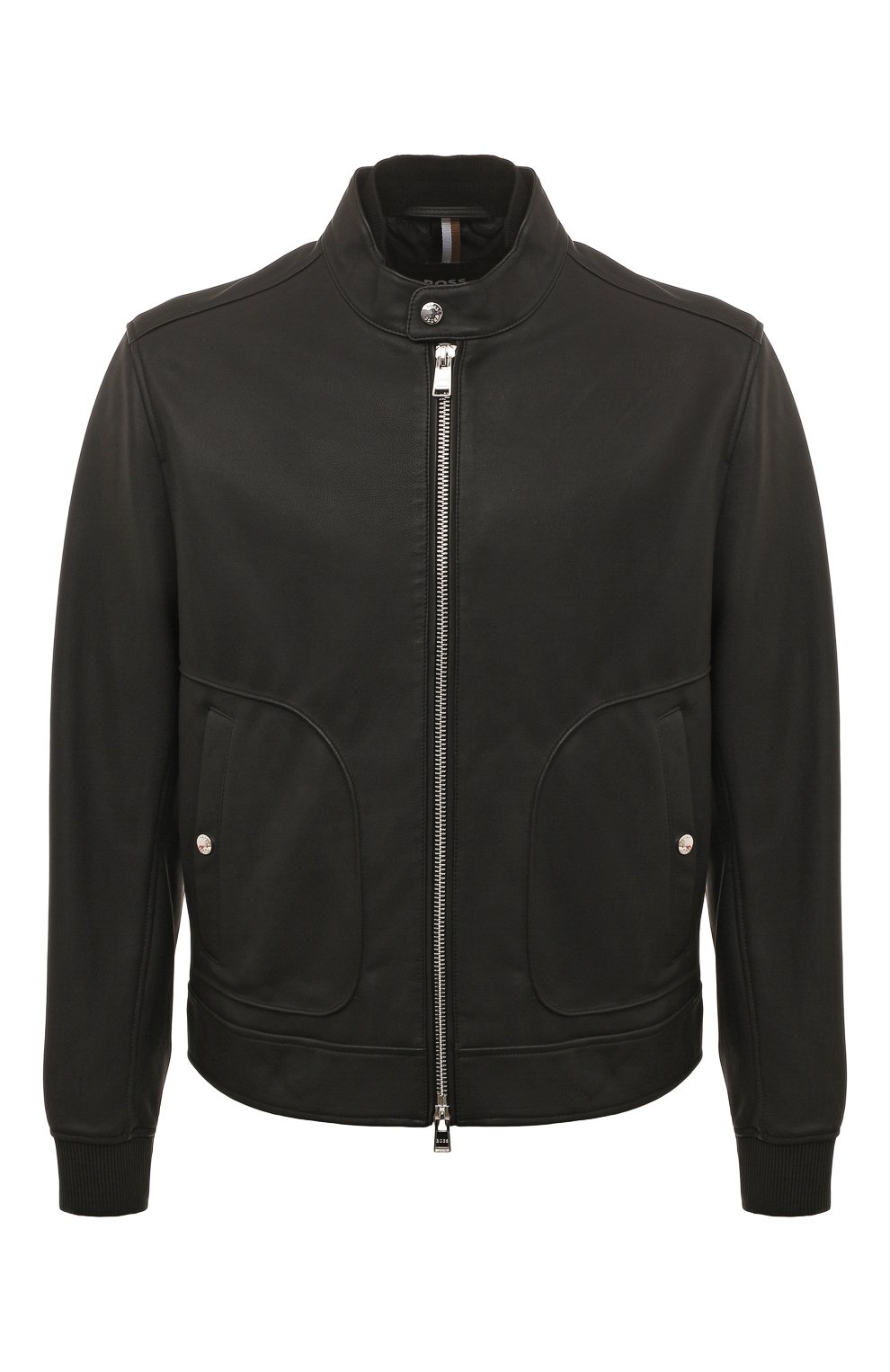 Мужская черная кожаная куртка BOSS купить в интернет-магазине ЦУМ, арт ...