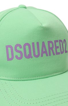 Женская хлопковая бейсболка DSQUARED2 светло-зеленого цвета, арт. BCM0638 05C05352 | Фото 4 (Материал: Текстиль, Хлопок; Материал сплава: Проставлено; Нос: Не проставлено)