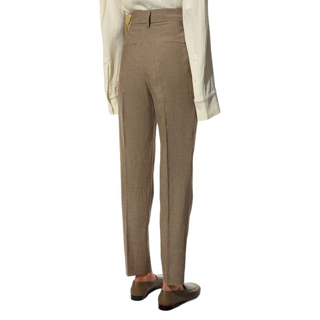 Брюки из шерсти и льна Brunello Cucinelli  MF509P7599 Фото 4