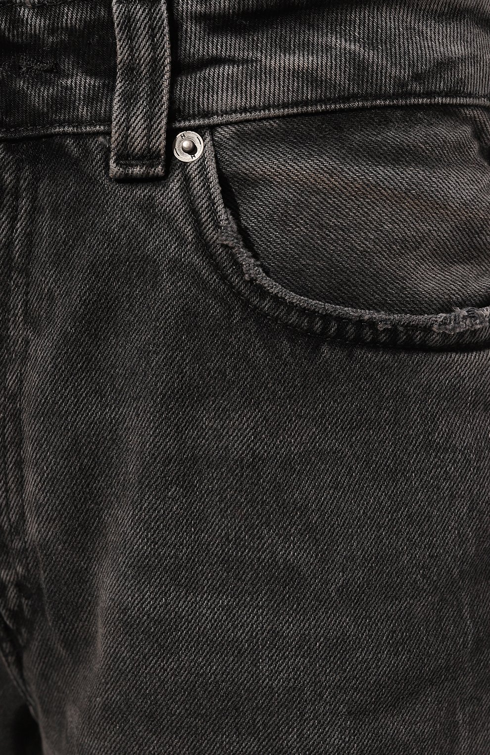 Женские джинсы HAIKURE темно-серого цвета, арт. HEW03300DF119L0790 | Фото 5 (Кросс-КТ: Деним; Длина (брюки, джинсы): Стандартные; Силуэт Ж (брюки и джинсы): Прямые; Материал сплава: Проставлено; Материал внешний: Хлопок, Деним; Детали: Потертости; Драгоценные камни: Проставлено; Стили: Кэжуэл)