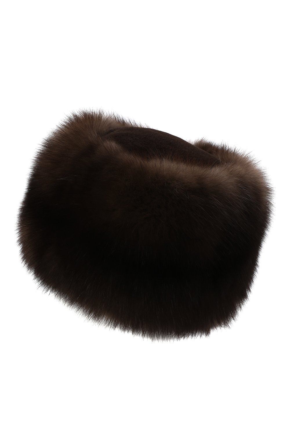 Женская шапка из меха норки и соболя FURLAND коричневого цвета, арт. 0195119710011100001 | Фото 3 (Материал: Натуральный мех)