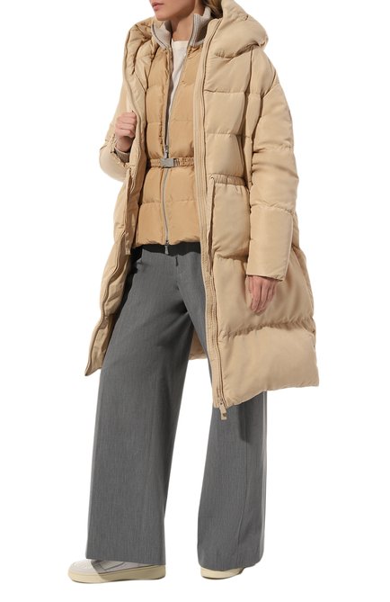 Женская куртка ELEVENTY бежевого цвета, арт. H80GBTH08/TES0H216 | Фото 2 (Материал внешний: Синтетический материал; Материал сплава: Проставлено; Рукава: Длинные; Драгоценные камни: Проставлено; Длина (верхняя одежда): Короткие)