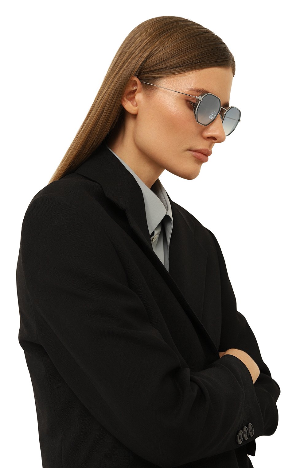 Женские со лнцезащитные очки EYEPETIZER голубого цвета, арт. T0MMAS0 Z-1-26 | Фото 2 (Кросс-КТ: С/з-унисекс; Тип очков: С/з; Очки форма: Круглые; Оптика Гендер: оптика-унисекс)