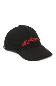 Мужской хлопковая бейсболка ALEXANDER MCQUEEN черного цвета, арт. 576534/4105Q | Фото 1 (Материал: Текстиль, Хлопок)