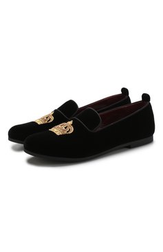 Детские текстильные слиперы DOLCE & GABBANA черного цвета, арт. DA0687/AE173/29-36 | Фото 1 (Материал внешний: Текстиль; Материал внутренний: Натуральная кожа, Текстиль; Статус проверки: Проверено, Проверена категория; Длина стельки: 18,1, 18,7, 19,4, 20,1, 20,7, 21,4, 22,1, 22,7)