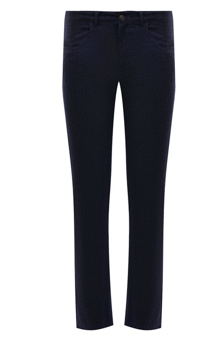 Мужские шерстяные брюки CANALI темно-синего цвета, арт. V1551/AR03472 | Фото 1 (Длина (брюки, джинсы): Стандартные; Материал внешний: Шерсть; Случай: Повседневный; Стили: Кэжуэл)