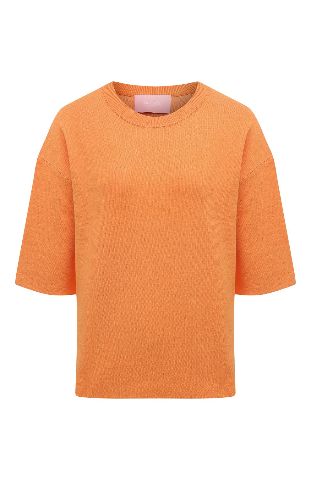 Женский пуловер из вискозы FREEAGE оранжевого цвета, арт. S22.JM201.7080.805 | Фото 1 (Длина (для топов): Стандартные; Материал внешний: Вискоза; Женское Кросс-КТ: Пуловер-одежда; Рукава: 3/4; Стили: Кэжуэл)