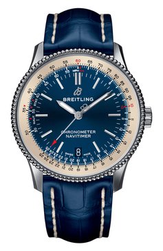 Мужские часы navitimer 1 automatic 38 BREITLING бесцветного цвета, арт. A17325211C1P1 | Фото 1 (Механизм: Автомат; Материал корпуса: Сталь; Цвет циферблата: Синий)