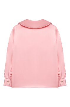 Детское шелковая блузка DOLCE & GABBANA розового цвета, арт. L54S65/FU1AU/2-6 | Фото 2 (Материал внешний: Шелк; Рукава: Длинные; Ростовка одежда: 5 лет | 110 см)