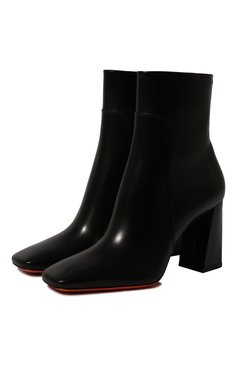 Женские кожаные ботильоны SANTONI черного цвета, арт. WTMP70209HI2BIVLN01 | Фото 1 (Каблук высота: Высокий; Материал внутренний: Натуральная кожа; Каблук тип: Устойчивый; Материал утеплителя: Без утеплителя; Подошва: Плоская)