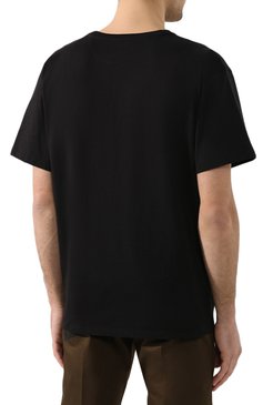 Мужская хлопковая футболка VALENTINO черного цвета, арт. TV0MG06B681 | Фото 4 (Рукава: Короткие; Длина (для топов): Стандартные; Принт: С принтом; Мужское Кросс-КТ: Футболка-одежда; Материал внешний: Хлопок; Стили: Кэжуэл)