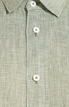 Мужская льняная рубашка VAN LAACK зеленого цвета, арт. LAD0N1-TFW/155967 | Фото 5 (Манжеты: На пуговицах; Воротник: Кент; Рукава: Длинные; Случай: Повседневный; Длина (для топов): Стандартные; Материал внешний: Лен; Принт: Однотонные; Мужское Кросс-КТ: Рубашка-одежда)