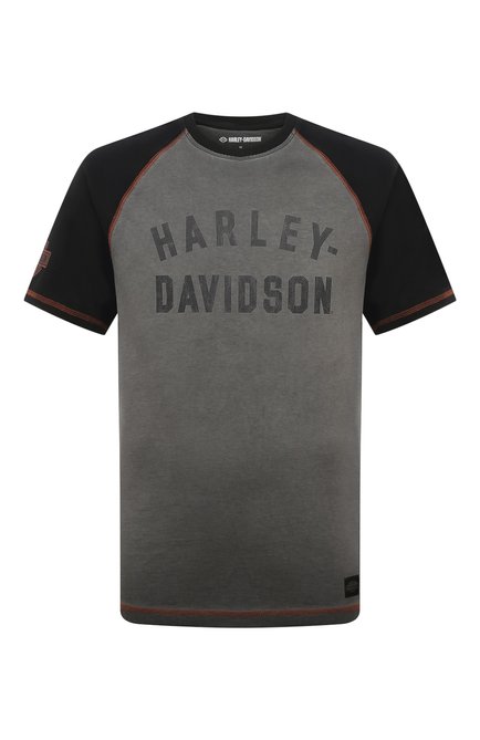 Мужская хлопковая футболка HARLEY-DAVIDSON темно-серого цвета по цене 21220 руб., арт. 99001-23VM | Фото 1