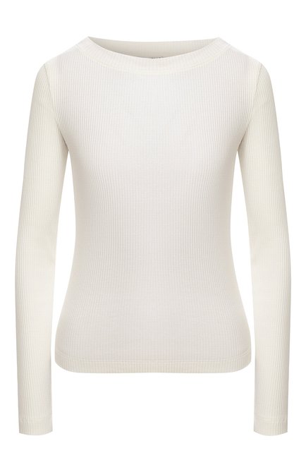 Женский хлопковый пуловер BRUNELLO CUCINELLI молочного цвета по цене 44600 руб., арт. MH990BM108 | Фото 1