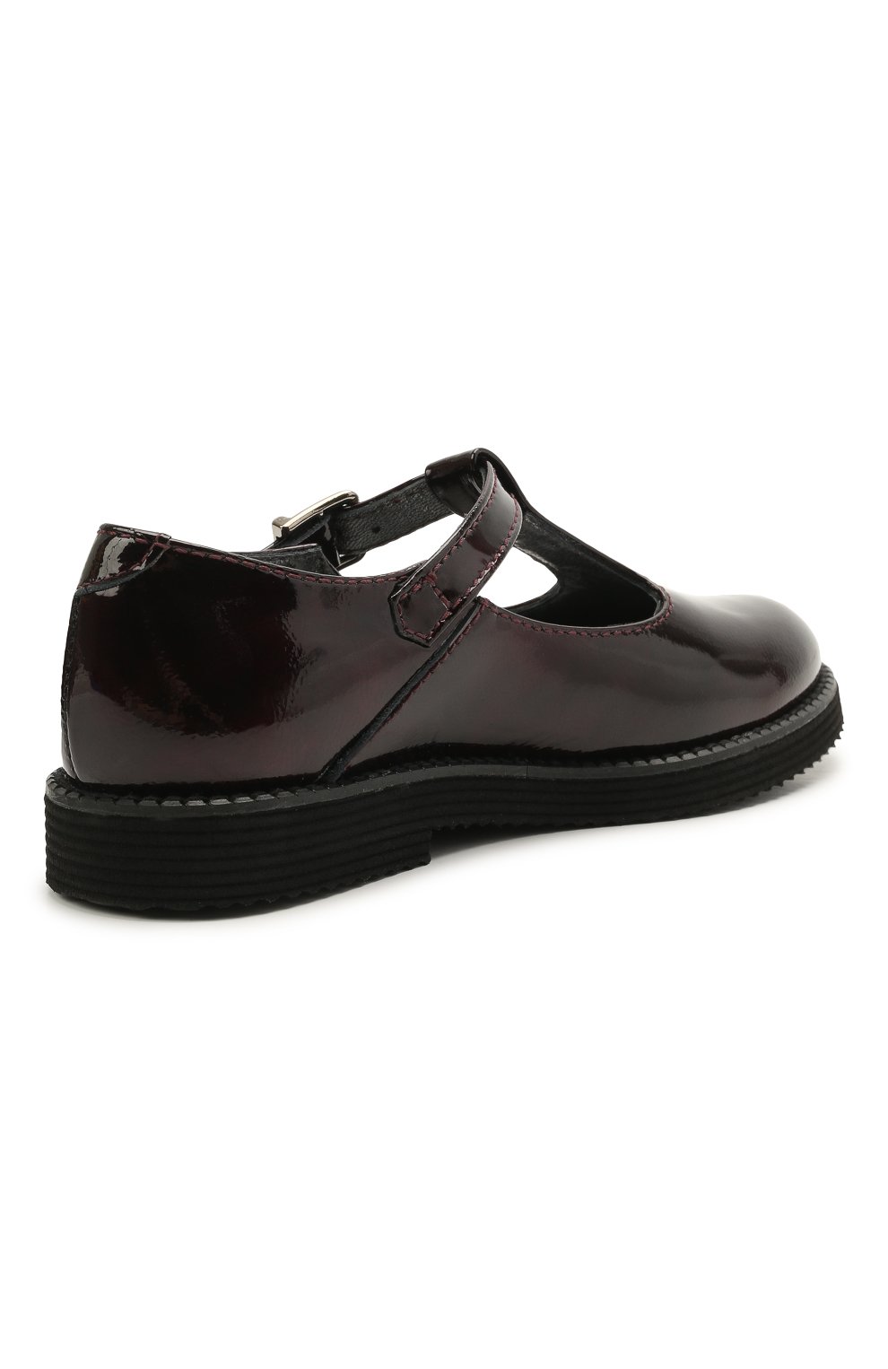 Детские кожаные туфли BEBERLIS бордового цвета, арт. 21707-A/35-38 | Фото 3 (Материал внутренний: Натуральная кожа; Региональные ограничения белый список (Axapta Mercury): RU; Девочки-школьная форма: Классическая обувь)