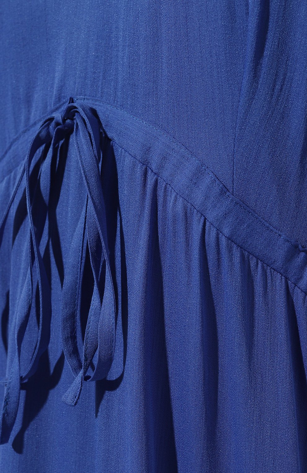 Женское платье PIETRO BRUNELLI синего цвета, арт. AG0446/VI0102 | Фото 5 (Рукава: Короткие; Случай: Повседневный; Материал внешний: Синтетический материал, Вискоза; Материал сплава: Проставлено; Длина Ж (юбки, платья, шорты): Миди; Драгоценные камни: Простав лено; Женское Кросс-КТ: Платье-одежда; Стили: Кэжуэл)
