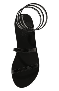 Женские кожаные сандалии patent ANCIENT GREEK SANDALS черного цвета, арт. 0FIS/PATENT | Фото 6 (Материал внутренний: Натуральная кожа; Материал сплава: Проставлено; Драгоценные �камни: Проставлено)