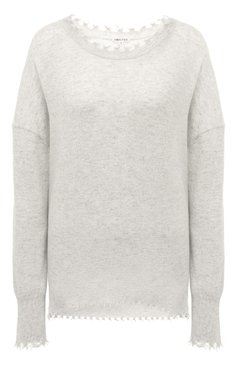 Женский кашемировый пуловер ADDICTED серого цвета, арт. MK220 | Фото 1 (Материал внешний: Шерсть, Кашемир; Рукава: Длинные; Длина (для топов): Стандартные; Женское Кросс-КТ: Пуловер-одежда; Стили: Кэжуэл)