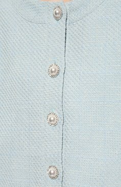 Женский хлопковый бомбер botrois x tsum BOTROIS голубого цвета, арт. SKU000018123 | Фото 5 (Кросс-КТ: Куртка, бомбер; Рукава: Длинные; Материал внешний: Хлопок; Длина (верхняя одежда): Короткие; Стили: Романтичный; Материал подклада: Купро)