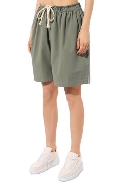 Женские хлопковые шорты JIL SANDER зеленого цвета, арт. J40KA0120/J45127 | Фото 3 (Женское Кросс-КТ: Шорты-одежда; Длина Ж (юбки, платья, шорты): Мини; Материал сплава: Проставлено; Материал внешний: Хлопок; Драгоценные камни: Проставлено; Стили: Минимализм)