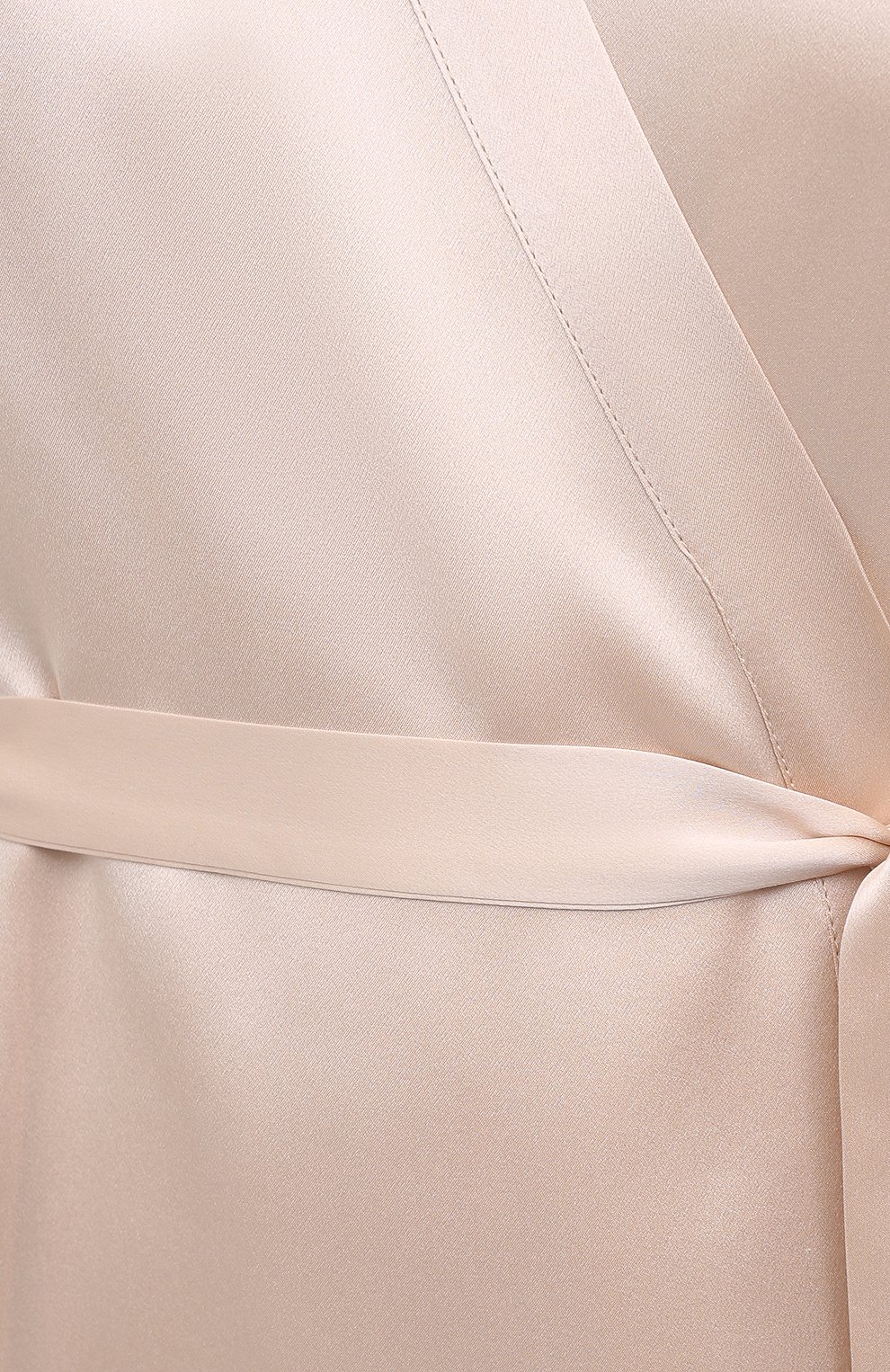 Женский шелковый халат MARJOLAINE кремвого цвета, арт. Laurian | Фото 5 (Материал внешний: Шелк)