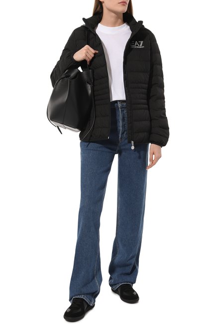 Женская утепленная куртка EA 7 черного цвета, арт. 8NTB23/TNF8Z | Фото 2 (Материал внешний: Синтетический материал; Материал сплава: Проставлено; Драгоценные камни: Проставлено; Материал подклада: Синтетический материал; Длина (верхняя одежда): Короткие; Рукава: Длинные)