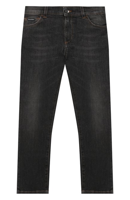 Детские джинсы DOLCE & GABBANA серого цвета, арт. L41F95/LD724/2-6 | Фото 1 (Материал внешний: Хлопок; Статус проверки: Проверена категория; Детали: Потертости; Региональные ограничения белый список (Axapta Mercury): RU; Ростовка одежда: 2 года | 92 см, 3 года | 98 см, 4 года | 104 см, 5 лет | 110 см, 6 лет | 116 см)