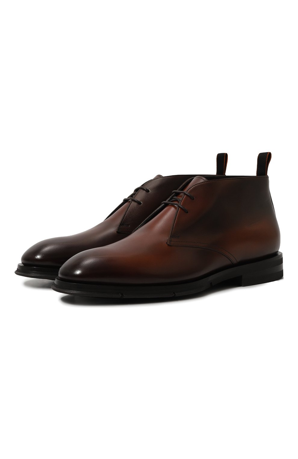 Мужские кожаные ботинки SANTONI коричневого цвета, арт. MCJG18583PI2HDLN | Фото 1 (Мужское Кросс-КТ: Ботинки-обувь, Дезерты-обувь; Материал внутренний: Натуральная кожа; Материал сплава: Проставлено; Материал утеплителя: Без утеплителя; Подошва: Плоская; Драгоценные камни: Проставлено)