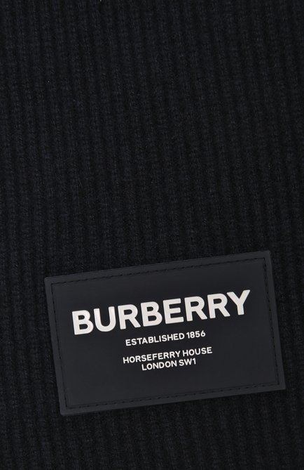 Детский шерстяной шарф BURBERRY темно-синего цвета, арт. 8048579 | Фото 2 (Материал: Текстиль, Шерсть)