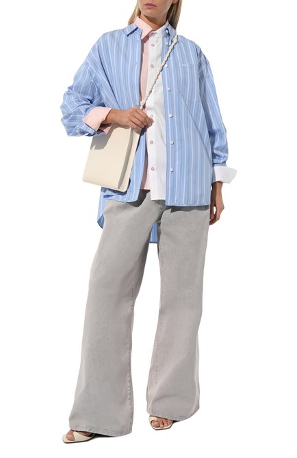 Женская хлопковая рубашка MARNI белого цвета, арт. CAMA0546QX/UTC223 | Фото 2 (Материал сплава: Проставлено; Драгоценные камни: Проставлено; Материал внешний: Хлопок; Длина (для топов): Удлиненные; Рукава: Длинные)
