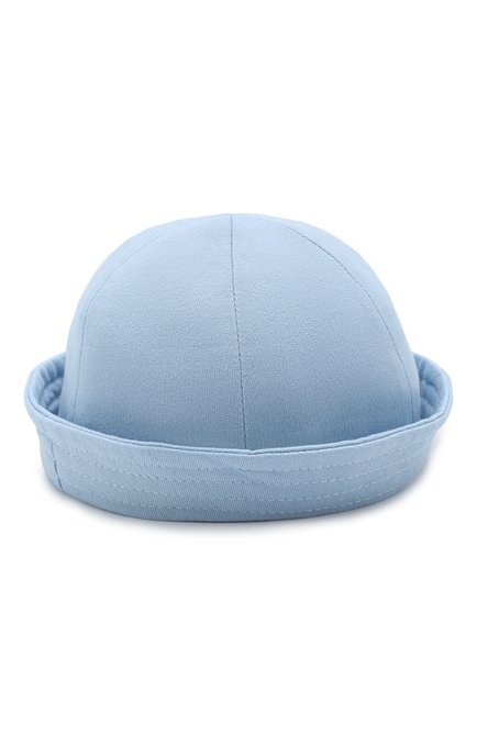 Детская хлопковая шляпа EMPORIO ARMANI голубого цвета, арт. 404366/9P541 | Фото 1 (Материал: Хлопок, Текстиль; Статус проверки: Проверена категория)