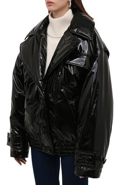 Женская утепленная куртка DOLCE & GABBANA черного цвета, арт. F9K07T/FUSJQ | Фото 3 (Кросс-КТ: Куртка, Утепленный, Пуховик; Рукава: Длинные; Стили: Гламурный; Материал внешний: Синтетический материал; Материал подклада: Синтетический материал; Длина (верхняя одежда): Короткие)