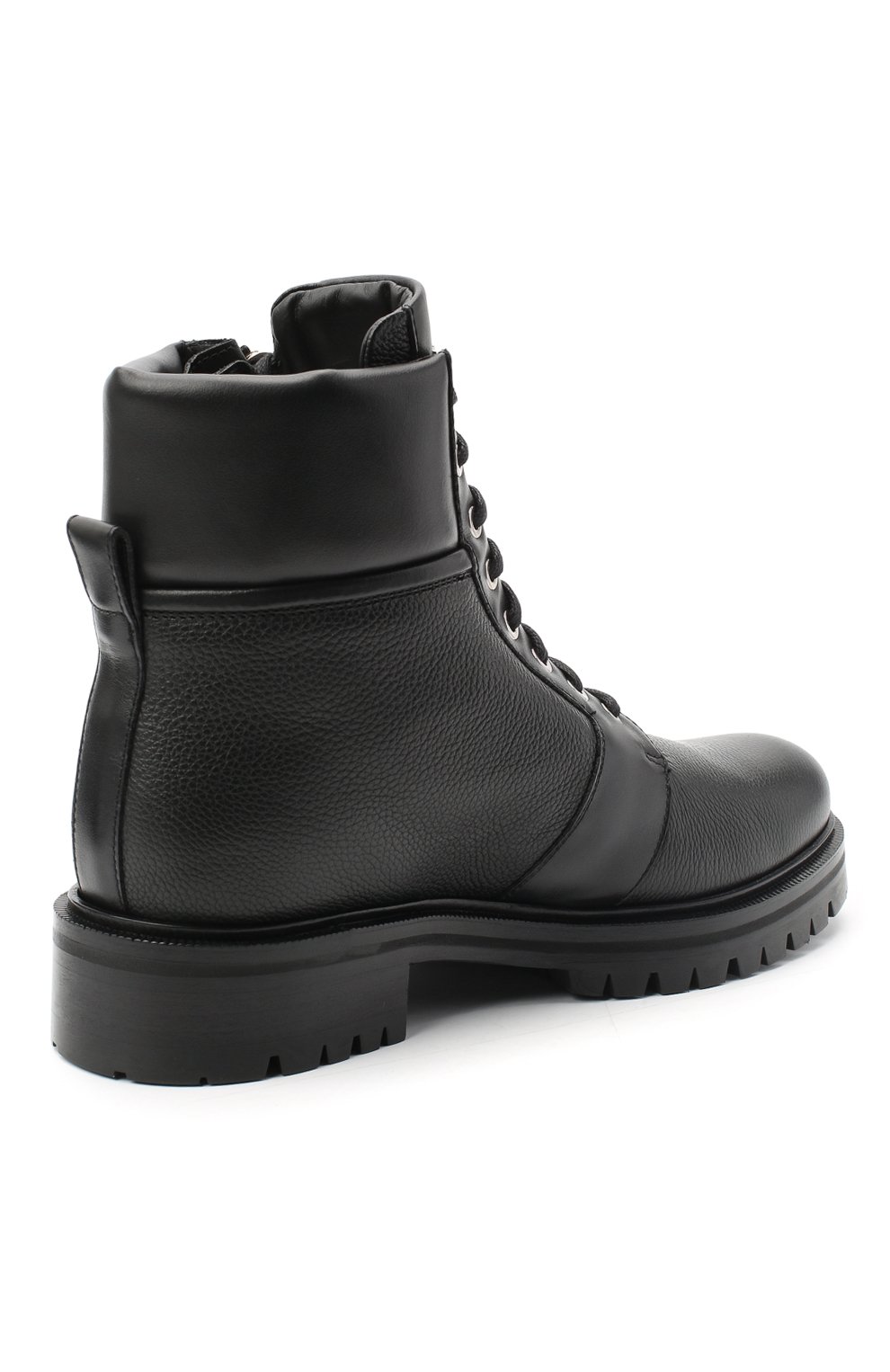 Мужские кожаные ботинки BALMAIN черного цвета, арт. UM1C148/LGLS | Фото 4 (Мужское Кросс-КТ: Ботинки-обувь, Байкеры-обувь; Материал внутренний: Натуральная кожа; Материал утеплителя: Без утеплителя; Подошва: Плоская)