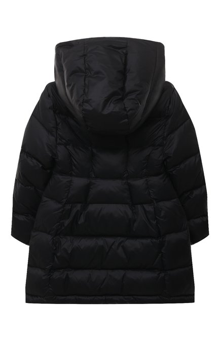 Детского утепленная куртка DOLCE & GABBANA черного  цвета, арт. L5JB01/G7KZ8/2-6 | Фото 2 (Материал внешний: Синтетический материал; Рукава: Длинные; Драгоценные камни: Проставлено; Материал сплава: Проставлено; Материал подклада: Синтетический материал)